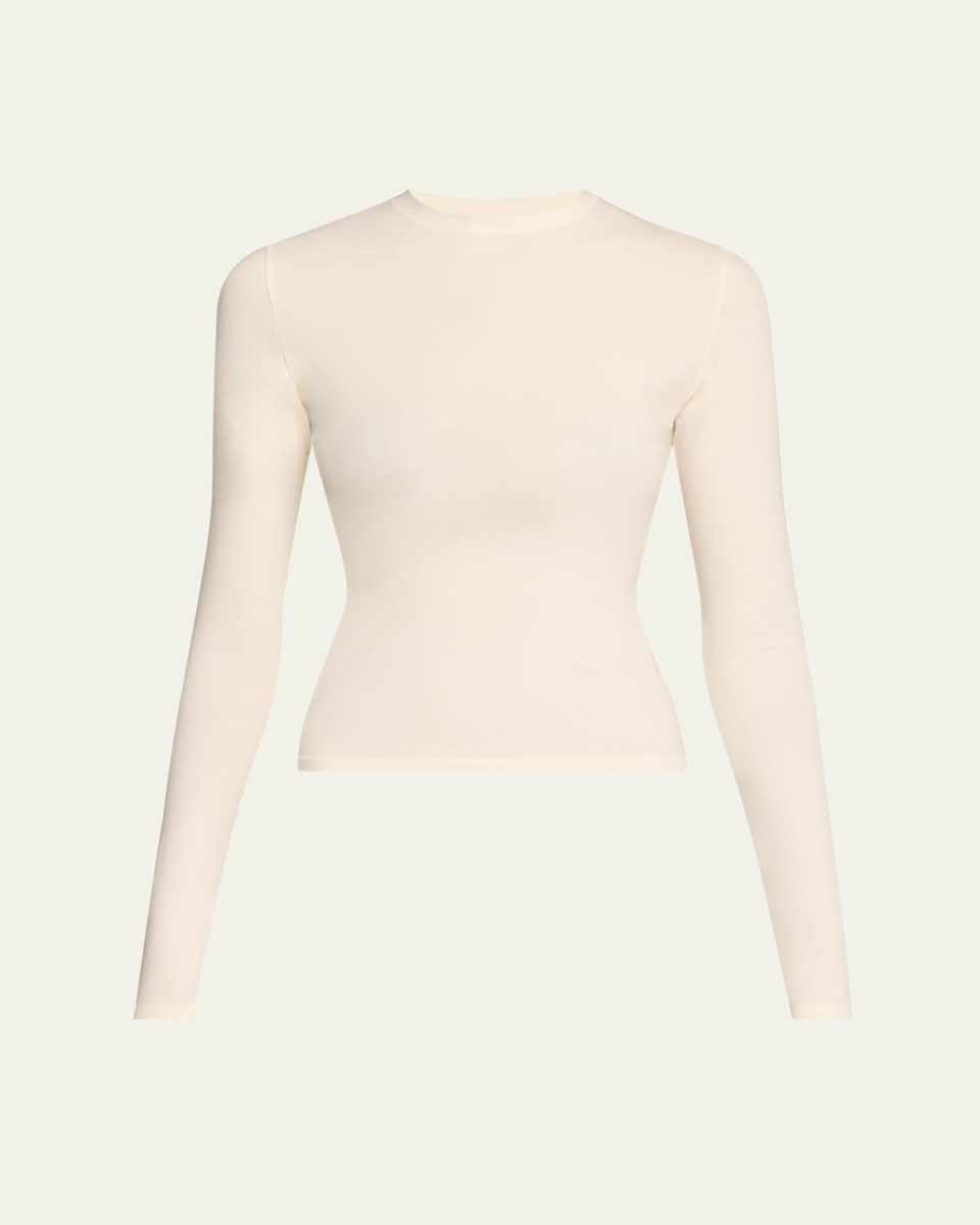 Cotton Jersey Long-Sleeve Crewneck T-Shirt